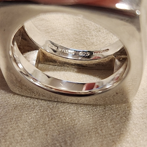 RLM Studio Robert Lee Morris 915 sterling silver open square Modernist ring - Picture 5 of 8